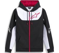 Alpinestars Sessions V3 Sudadera con capucha y cremallera, Negro/Blanco/Rojo, Talla M