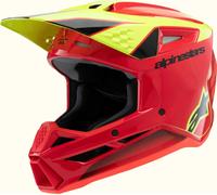Alpinestars SM3 Fray Casco de motocross juvenil, rojo-amarillo, tamaño M