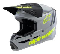 Alpinestars SM3 Radium Casco da motocross giovanile, grigio/giallo opaco, Y/S (48/49)