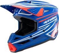 Alpinestars SM3 Wurx Casco de motocross juvenil, blanco-rojo-azul, tamaño M para Hombres