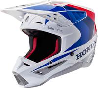 Alpinestars SM5 Honda Casco de motocross, blanco-rojo-azul, tamaño L para Hombres