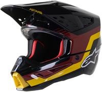 Alpinestars SM5 Venture Casco de motocross, negro-rojo-amarillo, tamaño S para Hombres