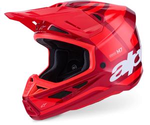 Alpinestars SM7 Core Casco de motocross, rojo, tamaño S para Hombres