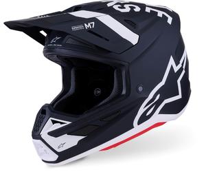 Alpinestars SM7 Dasher Casco de motocross, negro-blanco, tamaño L para Hombres
