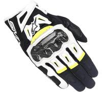 Alpinestars SMX-2 Air Carbon V2 Guantes de moto, negro-blanco-amarillo, tamaño L para Hombres