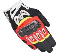 Alpinestars SMX-2 Air Carbon V2 Guantes de moto, negro-rojo-amarillo, tamaño S para Hombres