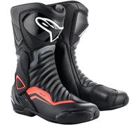 Alpinestars SMX-6 V2 Motocicleta Moto Botas Negro Gris Flo Rojo