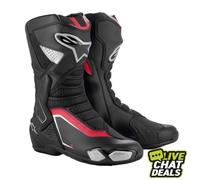 Alpinestars SMX-6 V3 Motocicleta Moto Botas Negro Plata Rojo