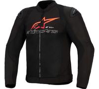 Alpinestars SMX Air Chaqueta textil de motocicleta perforada, negro-blanco-rojo, tamaño S para Hombres