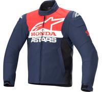 Alpinestars Honda SMX Softshell Chaqueta textil impermeable para motocicletas, negro-rojo-azul, tamaño 4XL para Hombres