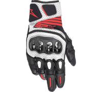 Alpinestars SP X Air Carbon V2 Guantes de motocicleta, negro-blanco-rojo, tamaño L para Hombres