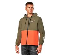 Alpinestars Speeder Windbreaker Jacket Chaqueta de Deporte para Hombre Verde Militar/Naranja L