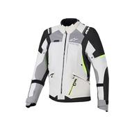Alpinestars Stella Andes V4 Drystar impermeabile Giacca tessile moto da donna, grigio scuro/nero/giallo, L