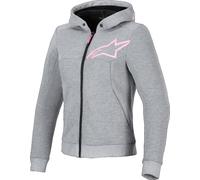 Alpinestars Stella Chrome V2 Sport Sudadera con capucha y cremallera para motocicleta para mujer, gris, Talla XXL