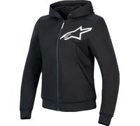 Alpinestars Stella Chrome V2 Sport Sudadera con capucha y cremallera para motocicleta para mujer, negro, Talla L