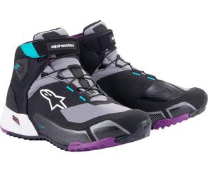 Alpinestars Stella CR-X Drystar Zapatos de moto para damas, negro-gris-lila, tamaño 38 36 37 para Mujer