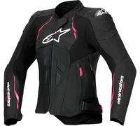 Alpinestars Stella Dusk, chaqueta de cuero mujer 42 female Negro/Fucsia/Blanco