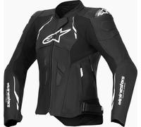 Alpinestars Stella Dusk Chaqueta de cuero para moto para mujer, negro-blanco, tamaño 46