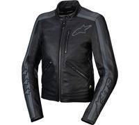 Alpinestars Stella Dyno Chaqueta de cuero de moto para mujer, negro/gris, Talla XS