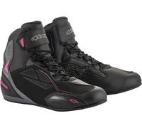Alpinestars Stella Faster-3 Drystar Señoras zapatos de motocicleta, negro-gris-rosa, tamaño 43 44 para Mujer