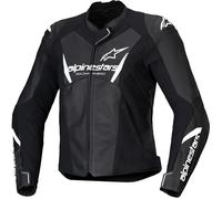 Alpinestars Stella Faster V3 Motociclo Mujer Leather Jacke, negro-blanco, tamaño 38