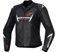 Alpinestars Stella Faster V3, chaqueta de cuero mujer 38 female Negro/Blanco/Rojo Neón