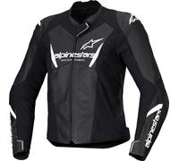 Alpinestars Stella Faster V3 Motociclo Mujer Leather Jacke, Negro/Blanco, Talla 40