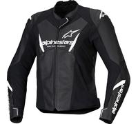 Alpinestars Stella Faster V3 Motociclo Mujer Leather Jacke, negro-blanco, tamaño 48