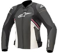 Alpinestars Stella GP Plus R V3 Chaqueta de cuero de la motocicleta de las señoras, negro-blanco-rosa, tamaño 50 para Hombres