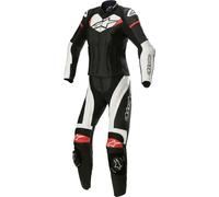 Alpinestars Stella GP Plus Traje de cuero para motocicleta de dos piezas para damas, Negro/Blanco/Rojo, Talla 48