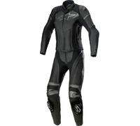 Alpinestars Stella GP Plus Traje de cuero para motocicleta de dos piezas para damas, negro/gris, Talla 46