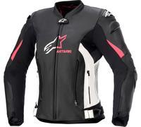Alpinestars Stella Gp Plus V4, chaqueta cuero/textil mujer 40 female Negro/Blanco/Fucsia