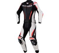 Alpinestars Stella GP-R7 Traje de cuero de moto de dos piezas para mujeres, Negro/Blanco/Rojo, Talla 38