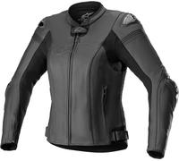Alpinestars Stella Missile V2 Chaqueta de cuero para damas de motocicleta, negro, tamaño 50 para Mujer