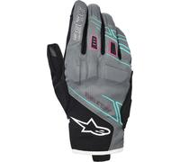 Guantes de Moto Alpinestars Stella Moblast Mujer Piel Gris/Negro/Rosa FlúorS Piel Gris,Negro,Rosa Flúor