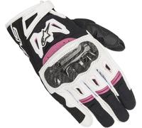 Alpinestars Stella SMX-2 Air Carbon V2 Guantes de la motocicleta de las señoras, negro-blanco-lila, tamaño XS para Mujer