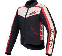 Alpinestars Stella T-Dyno WR Chaqueta textil de moto para mujer, Crema/negro/rojo, Talla XS