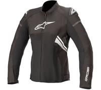 Alpinestars Stella T-GP Plus R V3 Air Chaqueta textil para motocicletas de señoras, Negro/Blanco, Talla XS