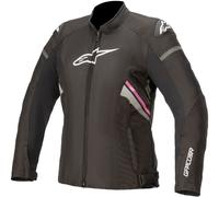 Alpinestars Stella T-GP Plus V3 Chaqueta textil para motocicletas de señoras, negro-blanco-rosa, tamaño L para Mujer