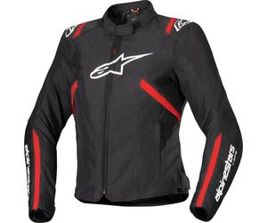 Alpinestars Stella T-SPS V2 Chaqueta textil de motocicleta impermeable para damas, negro/rojo, Talla L