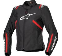 Alpinestars Stella T-SPS V2 Chaqueta textil de motocicleta impermeable para damas, negro/rojo, Talla S