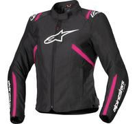 Alpinestars Stella T-SPS V2 Chaqueta textil de motocicleta impermeable para damas, negro/rosa, Talla L