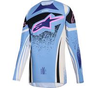 Alpinestars Stella Techstar Nomur Maillot de motocross para mujer, blanco-azul, tamaño L
