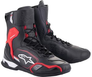 Alpinestars Superfaster Zapatos de motocicleta, negro-blanco-rojo, tamaño 42 43 para Hombres
