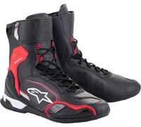Alpinestars Superfaster Zapatos de motocicleta, negro-blanco-rojo, tamaño 47 para Hombres