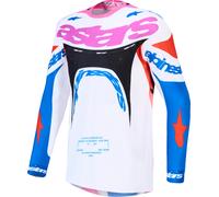 Alpinestars Supertech Dyna Maillot de motocross, blanco/multicolor, Talla S