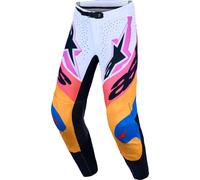Alpinestars Supertech Dyna Pantalones de motocross, blanco/multicolor, Talla 30