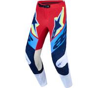 Alpinestars Supertech Dyna Pantalones de motocross, Rojo/blanco/azul, Talla 32