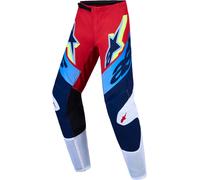 Alpinestars Supertech Dyna Pantalones juveniles de motocross, Rojo/blanco/azul, Talla 30