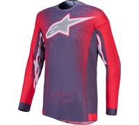 Alpinestars Supertech Hiten AFD Maillot de motocross, gris/rojo, Talla S